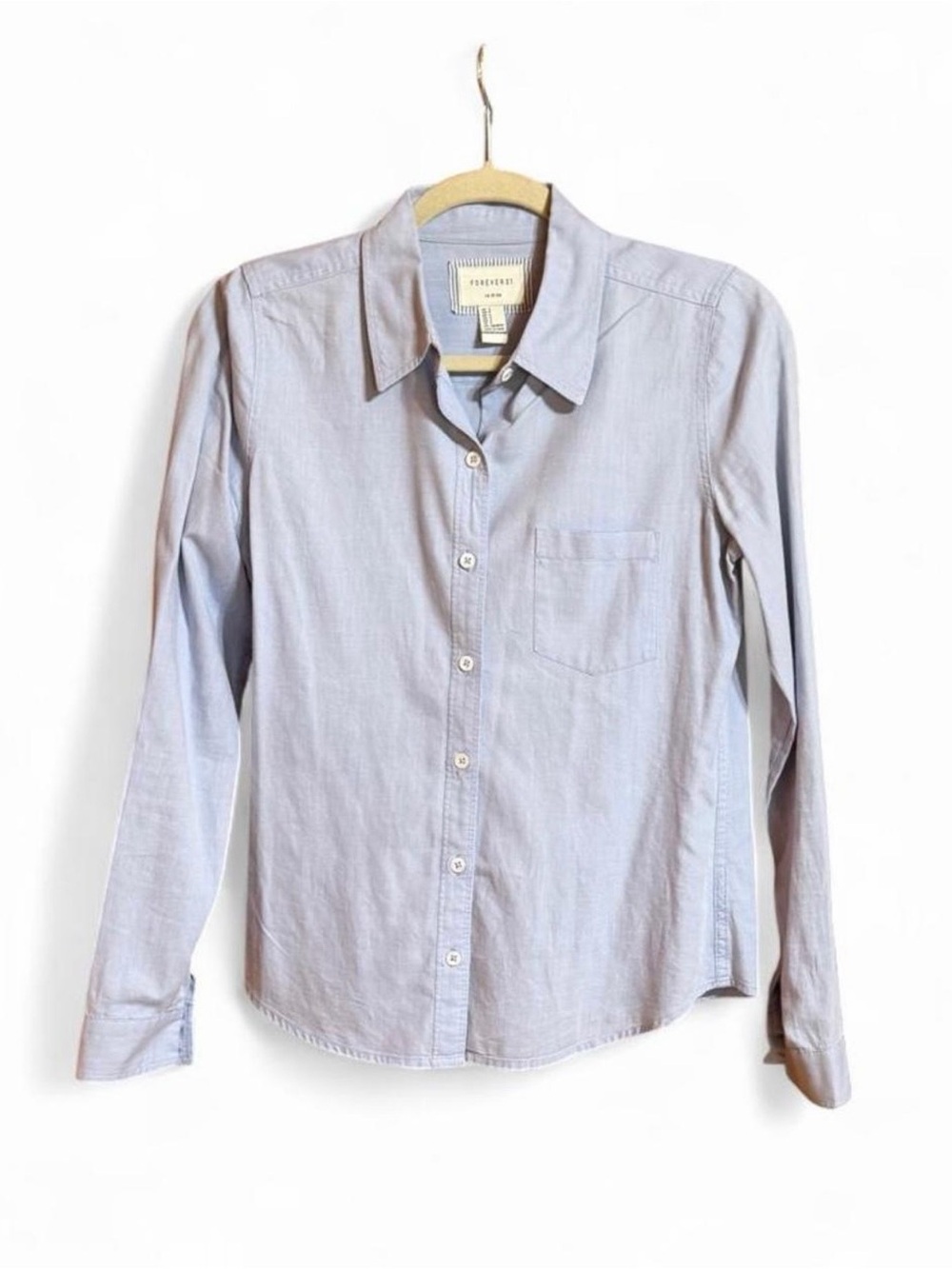 Forever 21 LA*CA Label Blue Button Up Blouse Sz S